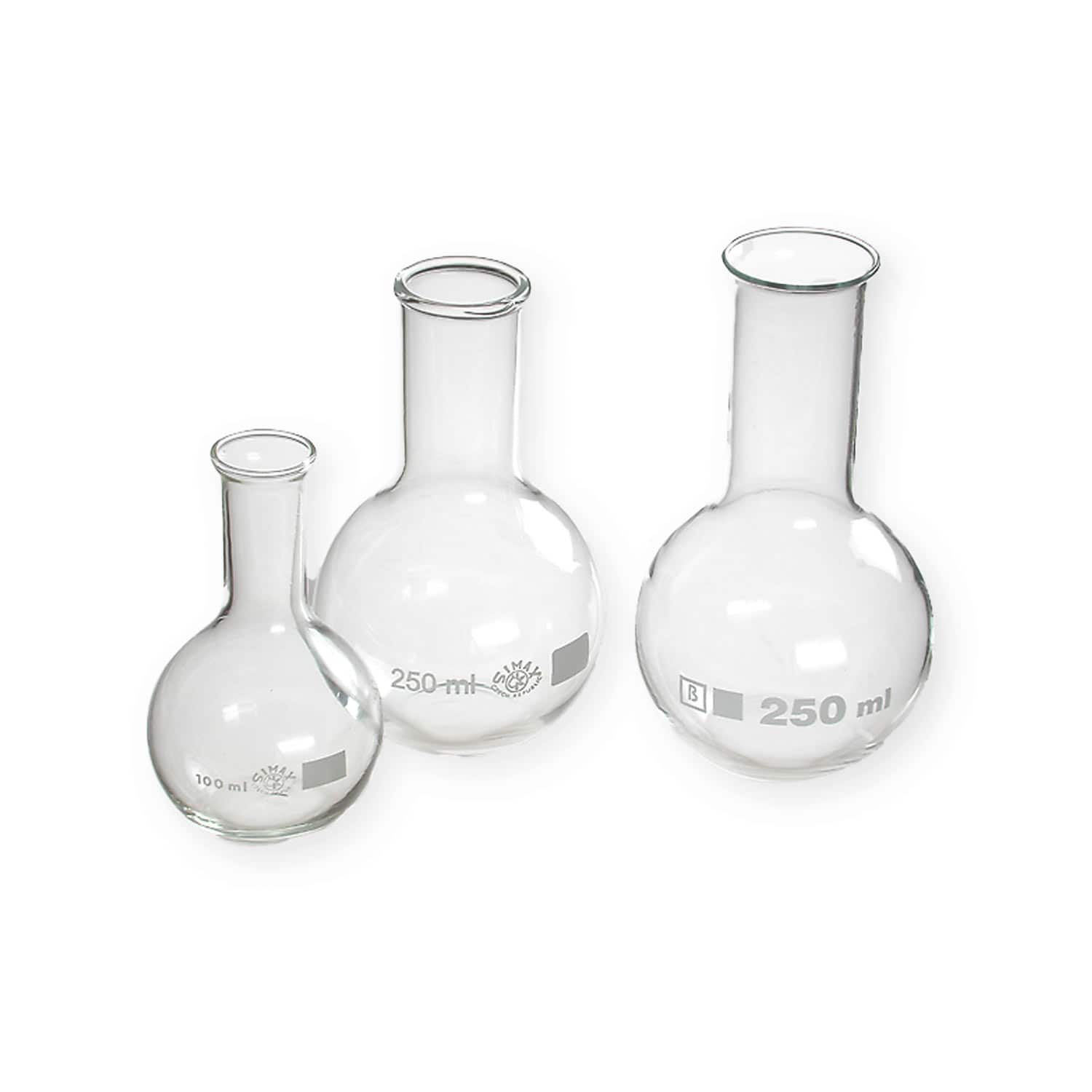 Flat Bottom Flask With Beaded Rim Available In Various Sizes