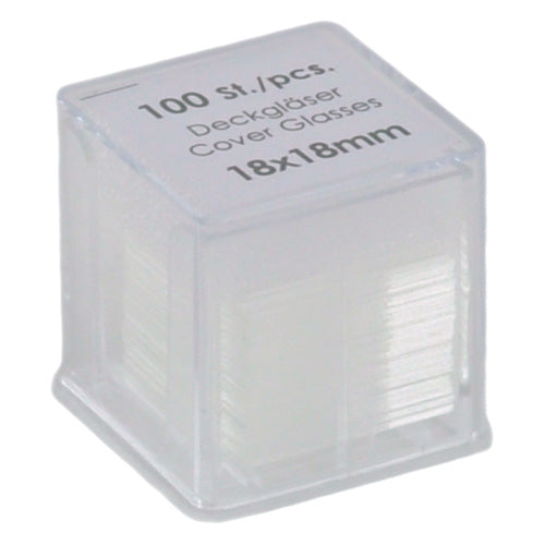 Glass Slide Covers   18 X 18 Mm   100 Pieces In Practical Plastic Handle Box