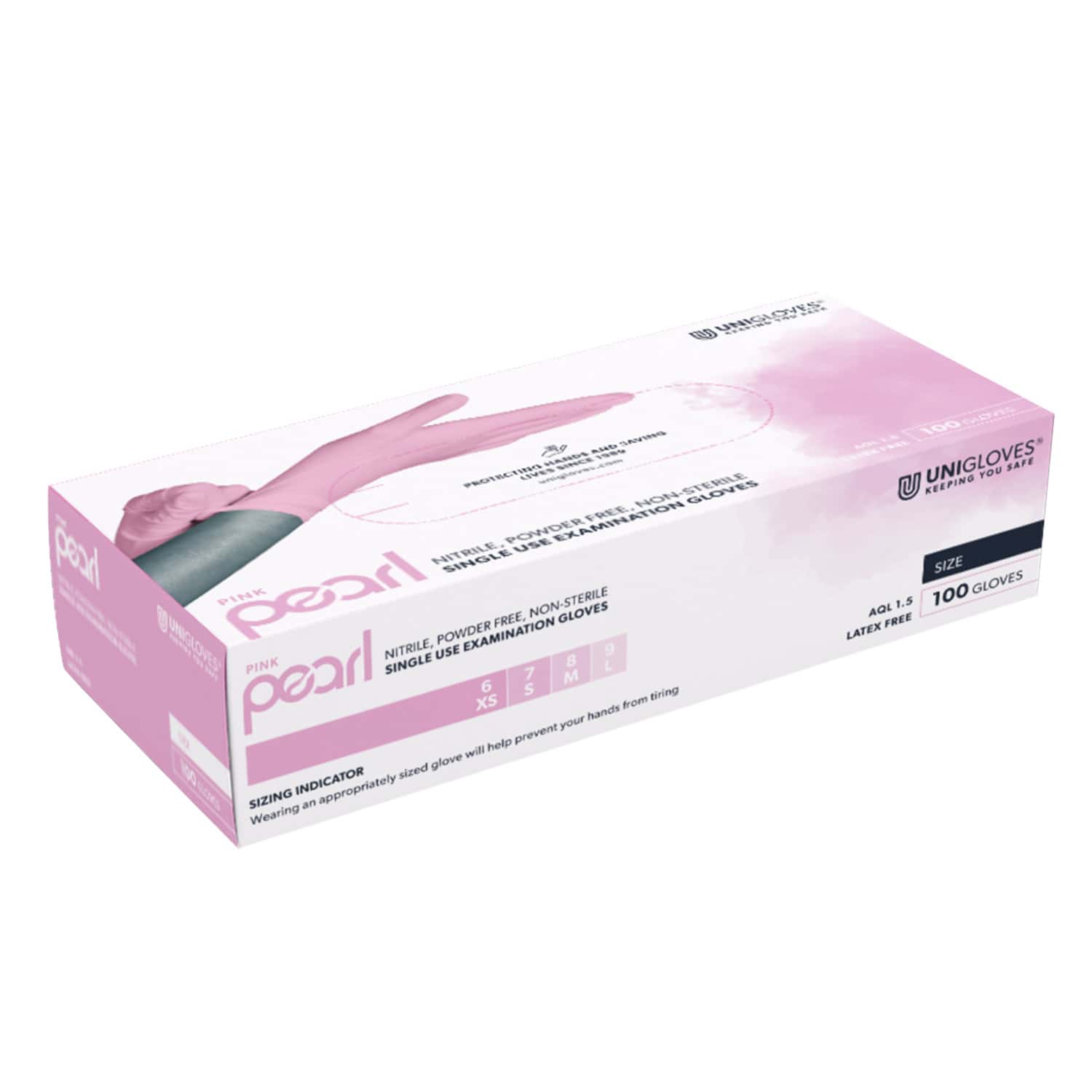 Unigloves Pearl Nitrile Gloves Compliant With En 455   T. 1-4 & Aql 1.5