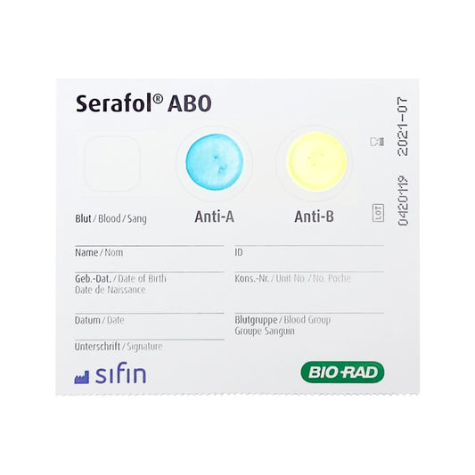 Serafol Ab0 Bedside Test   Strong And Rapid Agglutination