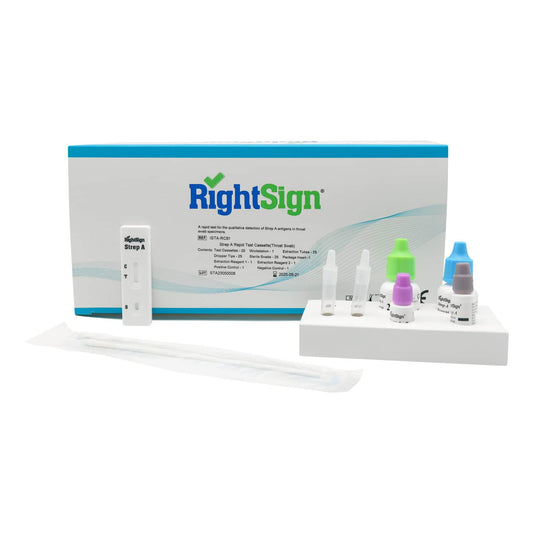 Right Sign Strept-A Test   25 Pieces Incl. Swab   Reagent   Control Solution & Dropper Caps