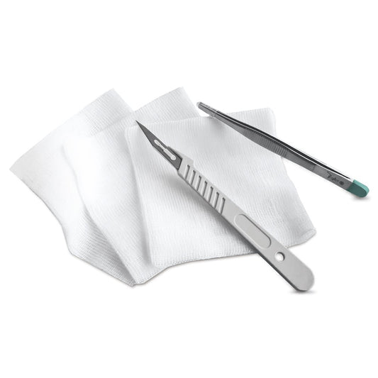 Sterile Suture Removal Set With Forceps   Stitch Cutter   Gauze Swabs & Collection Tray