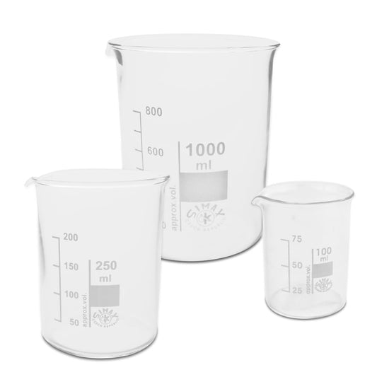 Beakers Made Of Chemical- And Heat-Resistant Borosilicate Glass