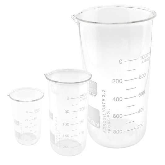 Beakers Made Of Borosilicate Glass   With Detailed Scale