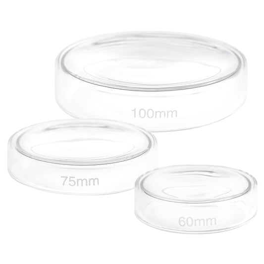 Teqler Petri Dishes Made Of Sturdy   Transparent Borosilicate Glass