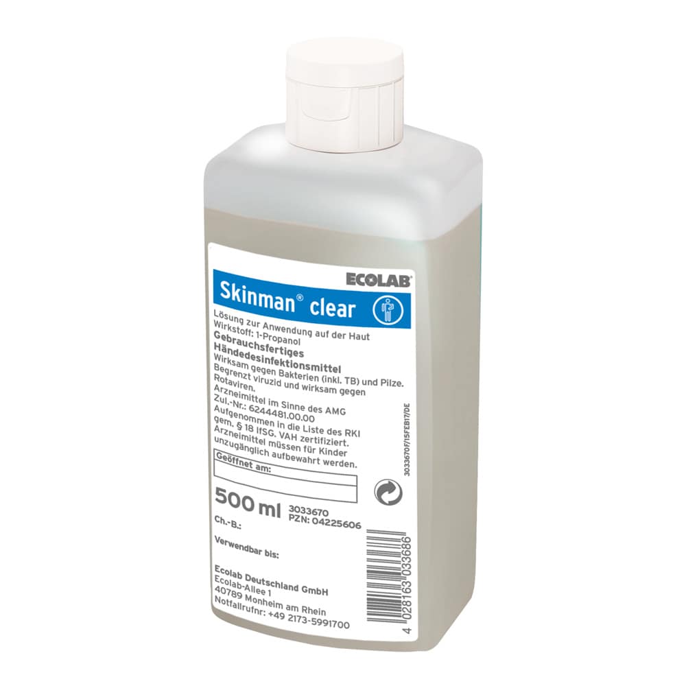 Skinman Clear - Dye- And Fragrance-Free Hand Disinfection From Ecolab