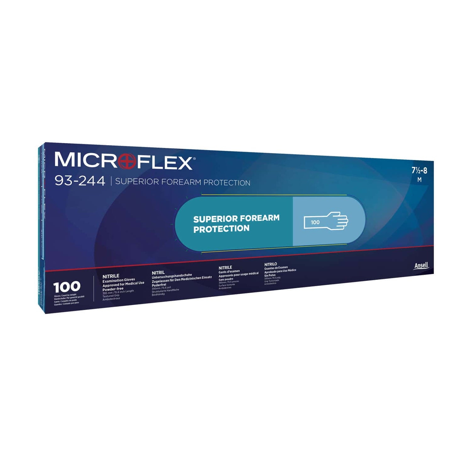 Ansell Microflex 93-244 With Extra Long Sleeves   In Packs Of 100