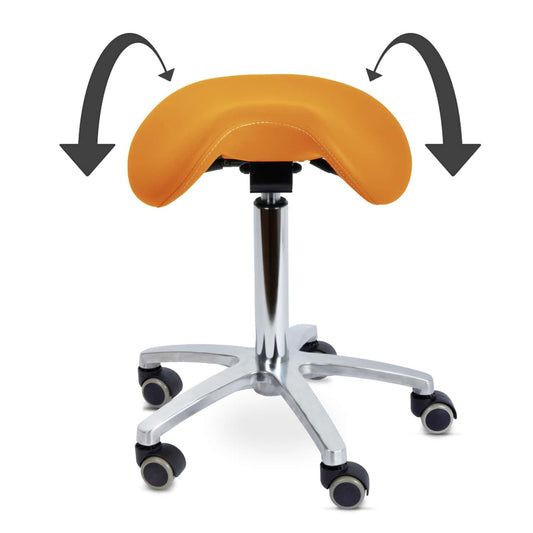 Ergonomic Swivel Stool With Tiltable Saddle Seat For Improved Posture