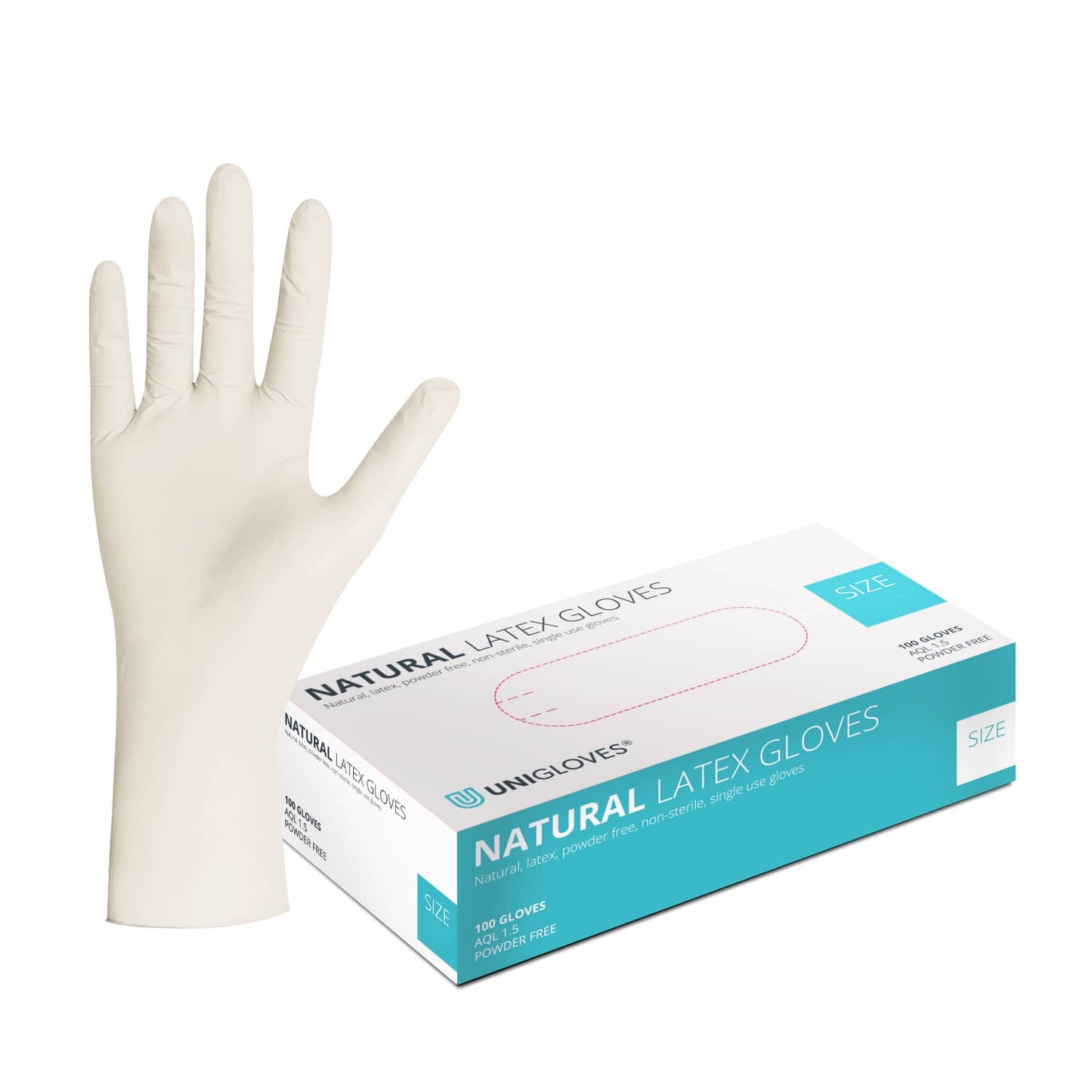 Natural Latex Examination Gloves With Micro-Roughened Palm