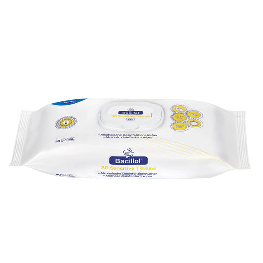 Bacillol 30 Sensitive Tissues Disinfectant Wipes From Hartmann In A Resealable Flowpack