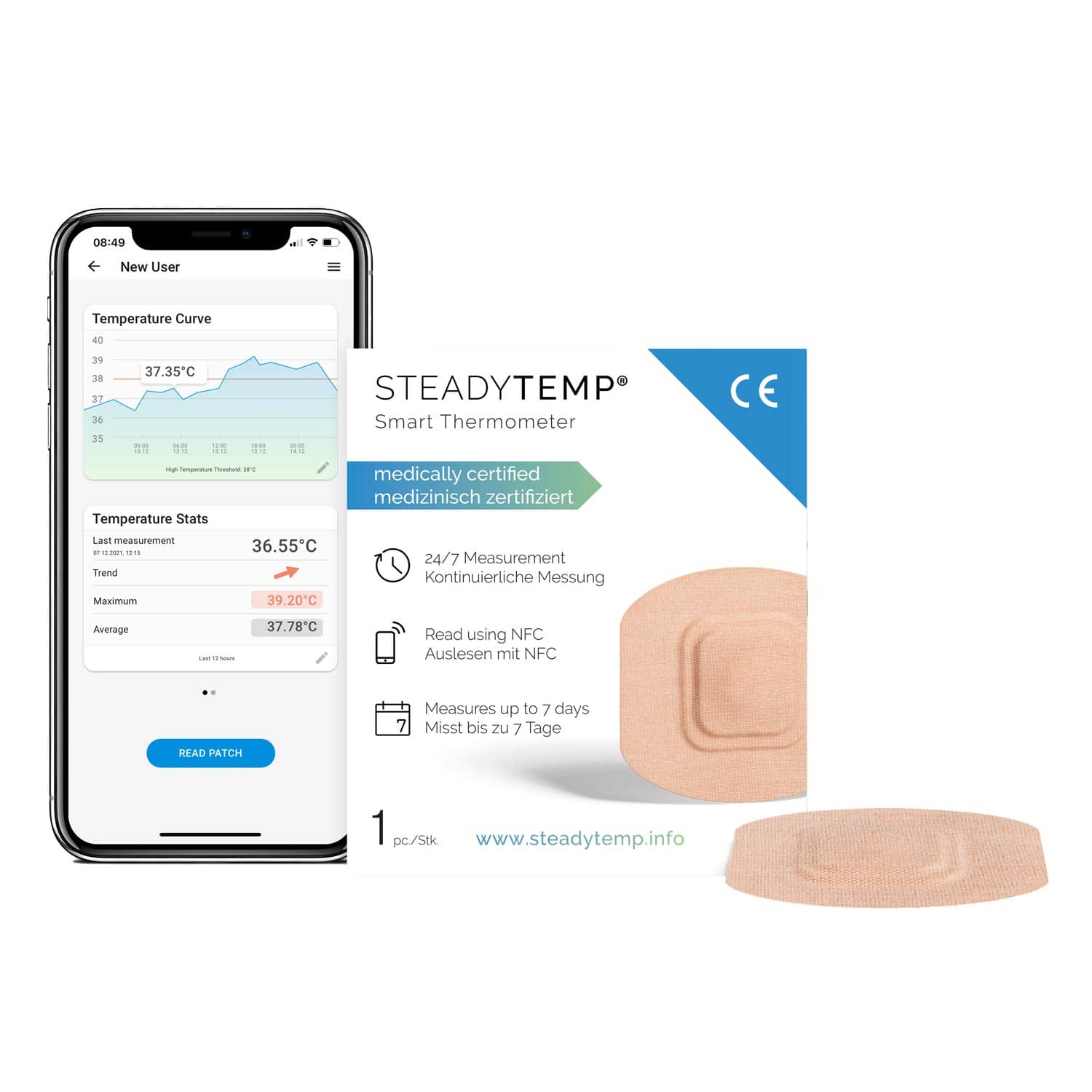 Steadytemp® Thermometer For Continuous Temperature Monitoring