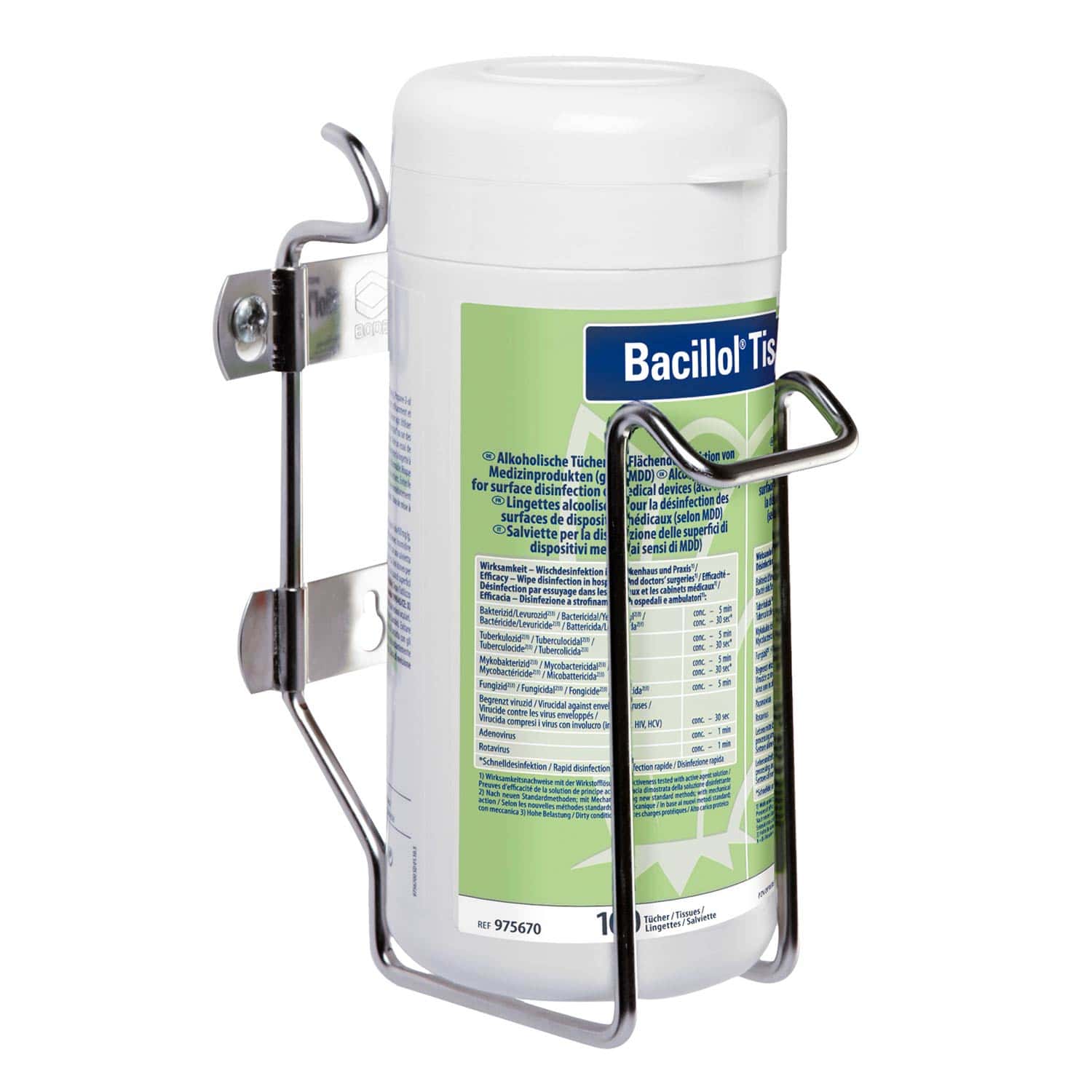 Holder For Bacillol Tissues Made Of Stainless Steel