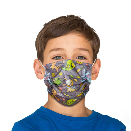 3-Ply Teqler Face Masks For Children With Design With Soft Inside