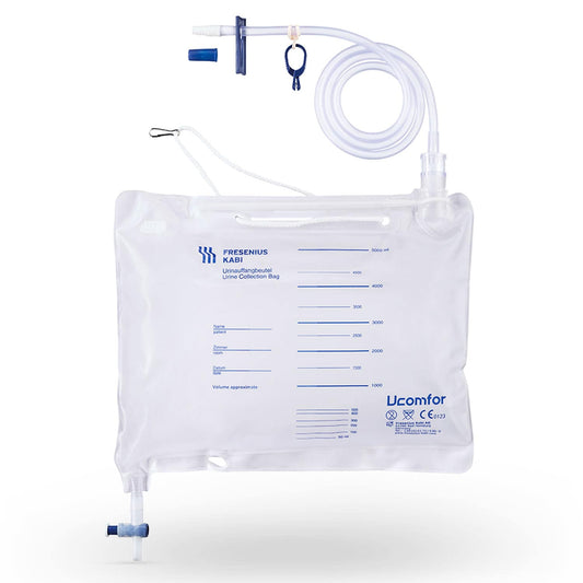 Urine Collection Bag 5 Litres With A 1.30 M Long Tube And One-Hand Sliding Valve