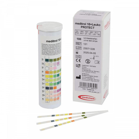 Meditrol® 10 + Leuko Urine Test Strips For The Semi-Quantitative Detection Of A Range Of Parameters