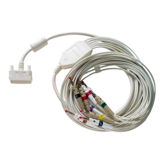 Cardioline Ecg Patient Cable Optionally With 10 Colour-Coded Banana Plugs Or  Snap Buttons