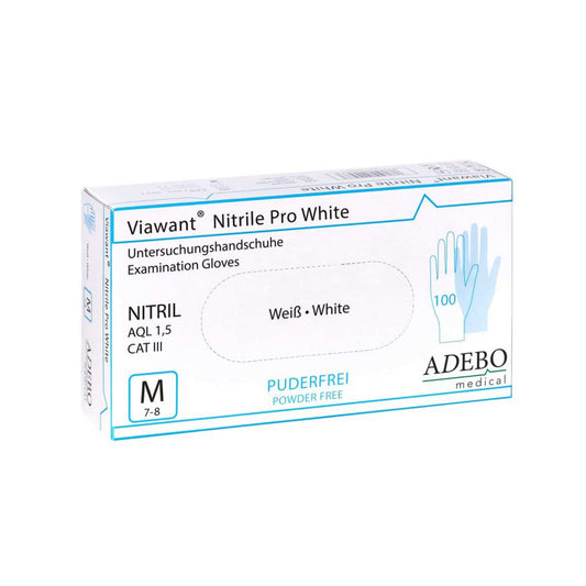  Viawant Nitrile Pro White Powder-Free   Non-Sterile   Latex-Free Examination Glove