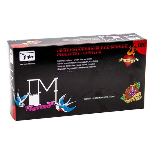 Black Nitrile Gloves For Tattoo Artists And Piercers 