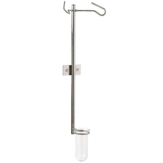 Wall-Mounted Infusion Holder With Plastic Drip Glass And Mounting Accessories