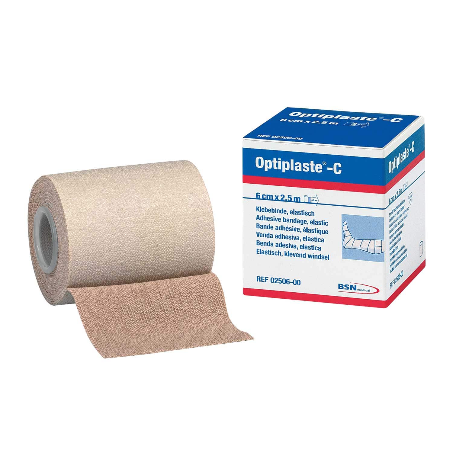 Optiplaste-C Elastic Adhesive Bandage | Available In Various Widths; Roll Length: 2.5 M 