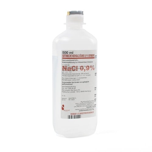 Isotonic Saline Solution Nacl 0.9% In A 500Ml Pe Bottle