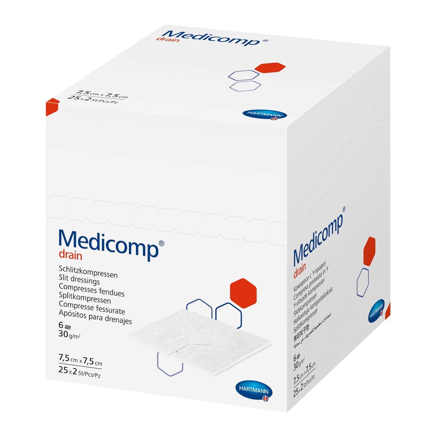 Medicomp Y- Slit Compresses From Hartmann For Drains   Made Of Non-Woven Fabric