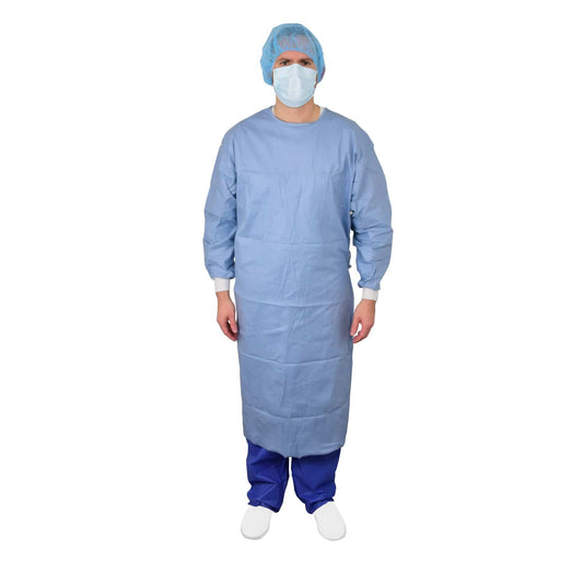Surgical Gown With Reinforcements In The Chest   Stomach And Arm Area