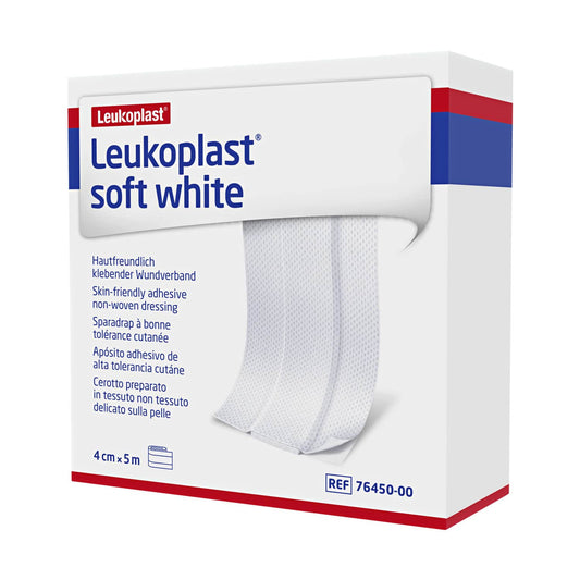 Leukoplast Soft White Adhesive Dressing Made From Breathable   White Polyester Fleece
