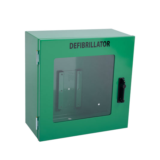 Bright Green Defibrillator Cabinet For Indoor Use