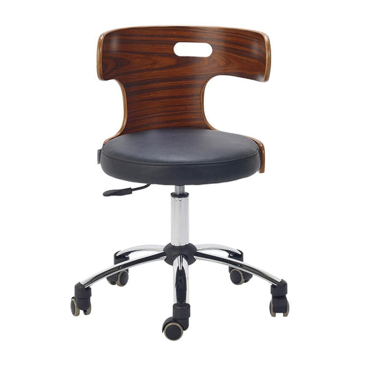 Designer Swivel Chair With Genuine Leather Upholstery