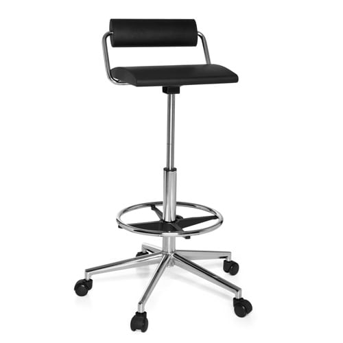 Swivel Chair With Lumbar Support And Chrome-Plated Steel Base