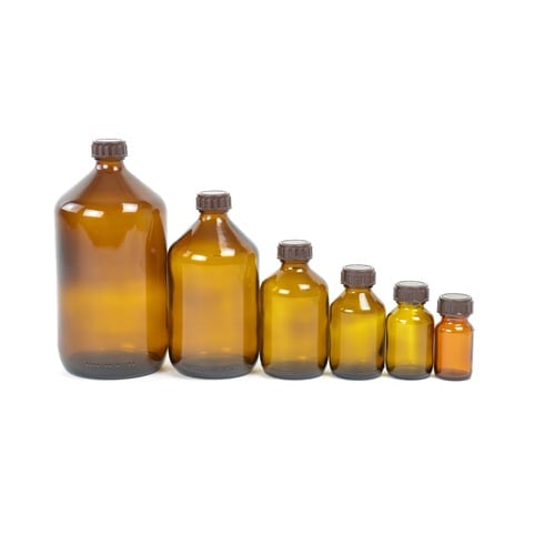 Amber Glass Medicine Bottles In Various Sizes From 30 Ml - 1000 Ml