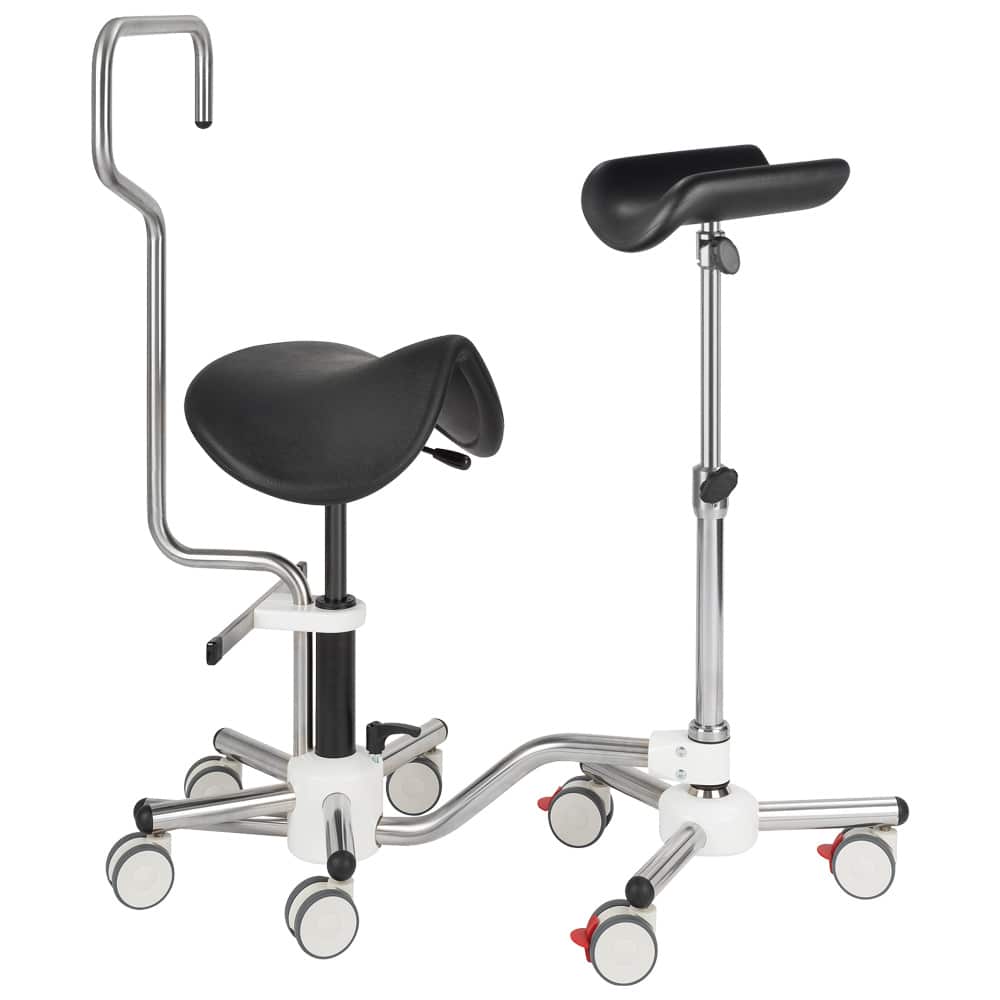 Combo Unit With Saddle Stool And Arm/Leg Rest For Comfortable Treating Patient Extremities