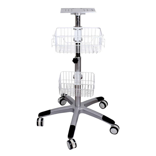 Height-Adjustable Biocare Im8 Rolling Stand With Smooth-Running Castors And Accessory Basket